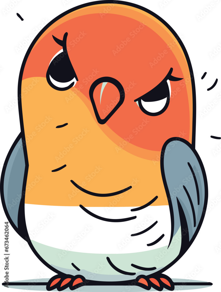Cute cartoon parrot. Vector illustration. Isolated on white background. Cute cartoon parrot. Vector illustration. Isolated on white background.