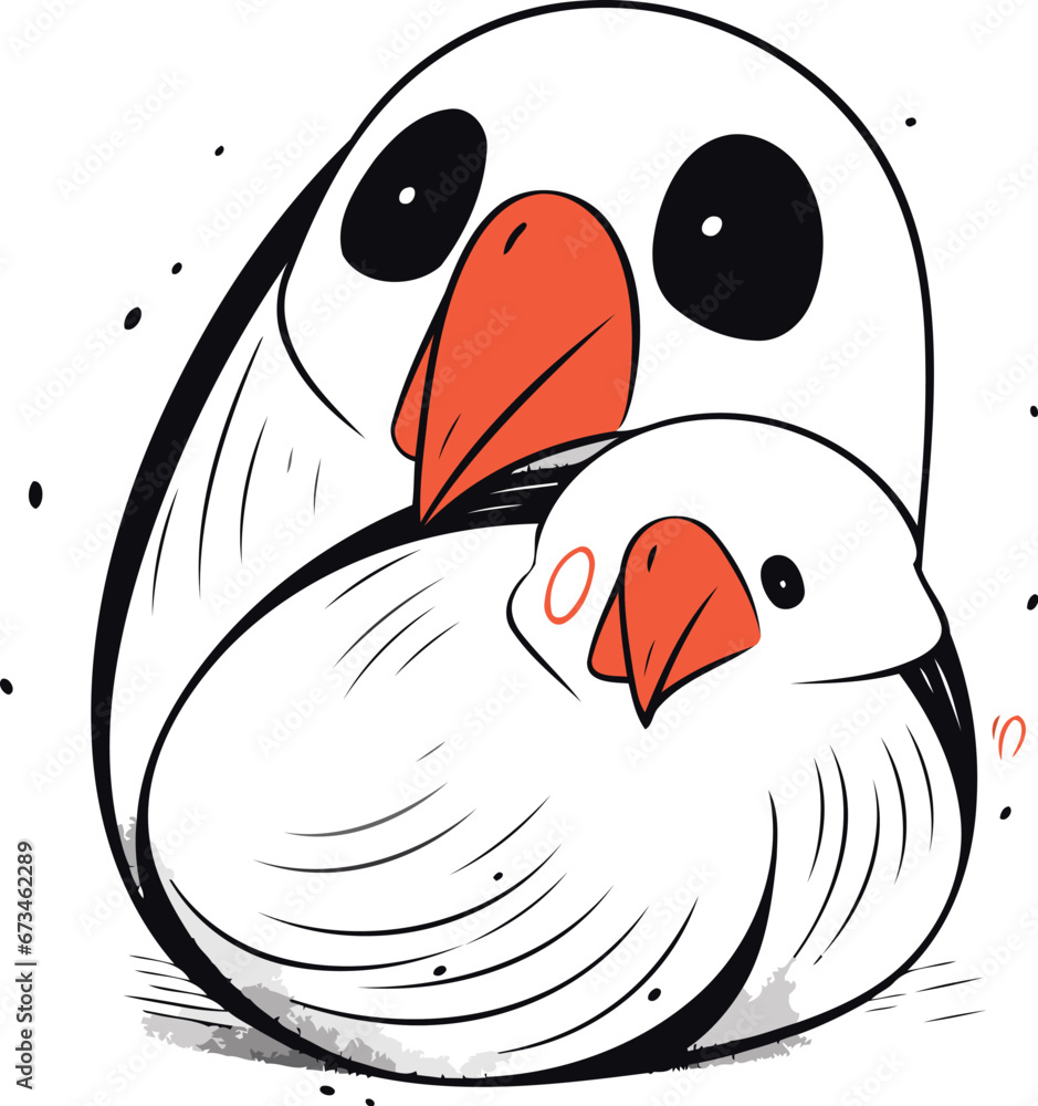 Cute cartoon penguin. Vector illustration on a white background. Cute cartoon penguin. Vector illustration on a white background.
