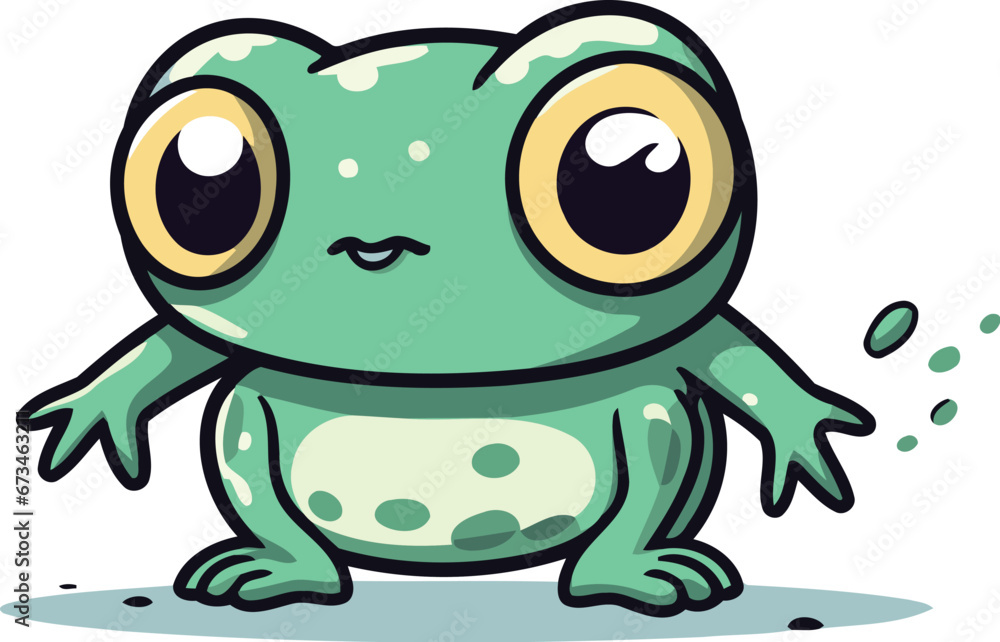 Cute cartoon frog. Vector illustration isolated on a white background. Cute cartoon frog. Vector illustration isolated on a white background.