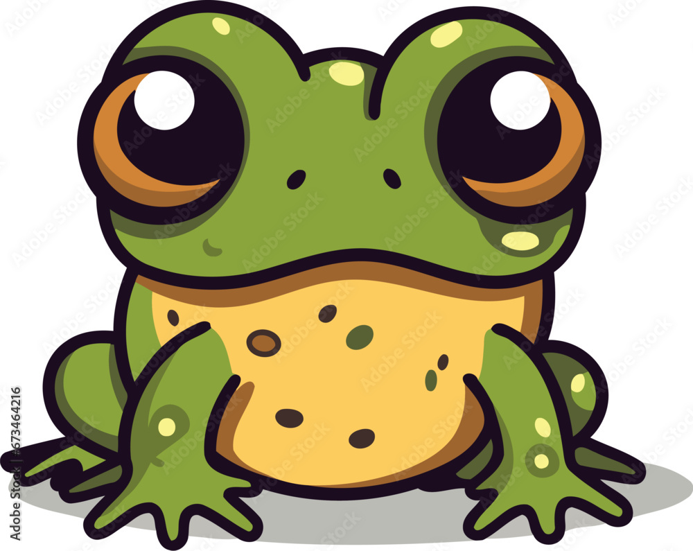 Cute cartoon frog. Vector illustration isolated on a white background. Cute cartoon frog. Vector illustration isolated on a white background.