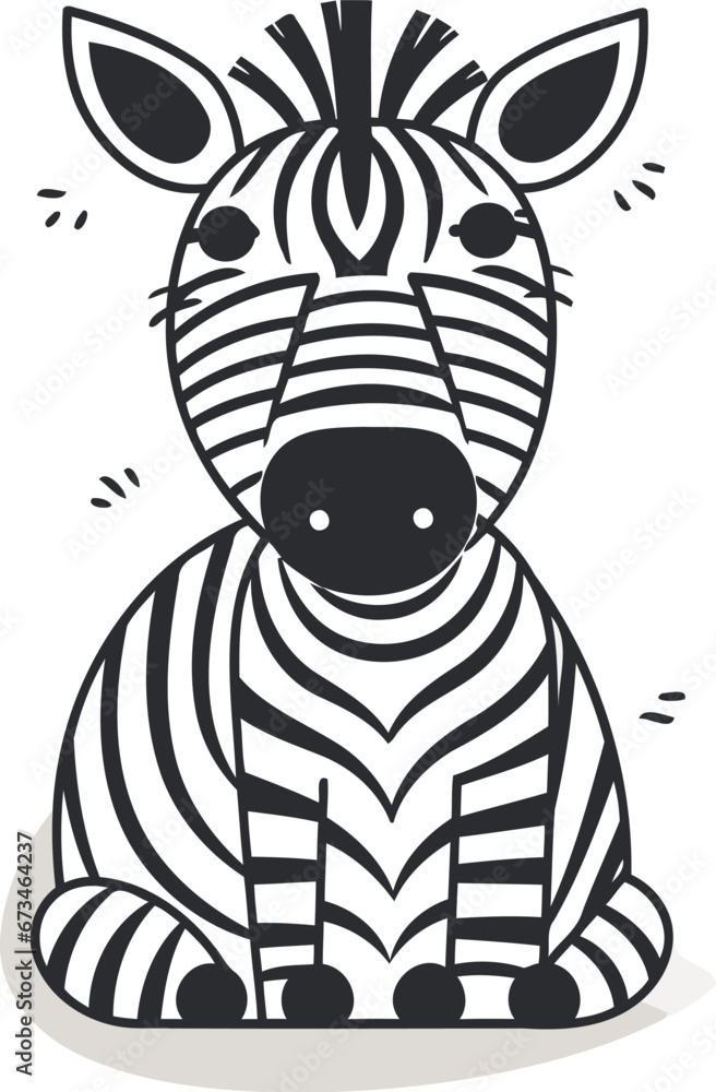 Zebra doodle icon. Animal cartoon theme. Isolated design. Vector illustration Zebra doodle icon. Animal cartoon theme. Isolated design. Vector illustration