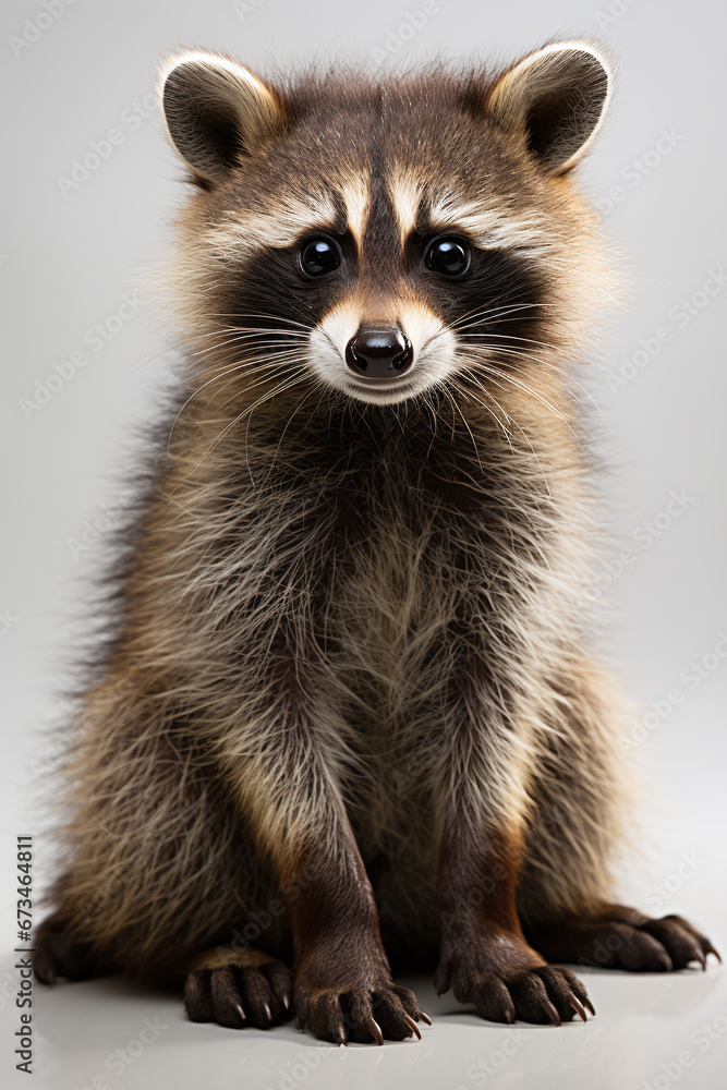 close up of a raccoon isolated on grey close up of a raccoon isolated on grey
