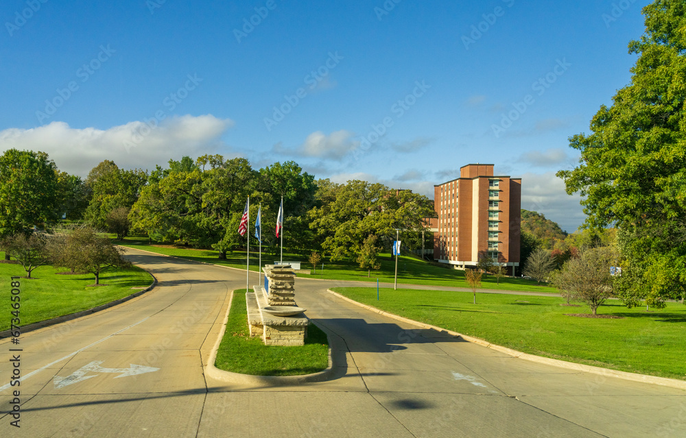 Entrance to the liberal arts university of Luther College in Decorah, Iowa