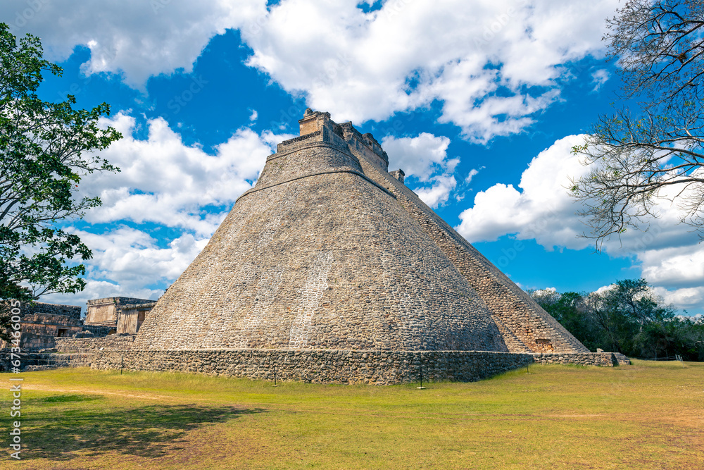 Mayan Pyramid of the Magician, Uxmal, Yucatan, Mexico. Mayan Pyramid of the Magician, Uxmal, Yucatan, Mexico.