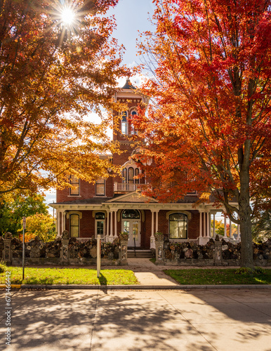 Bild auf Leinwand Ornate building housing Porter House Museum on W Broadway in Decorah Iowa