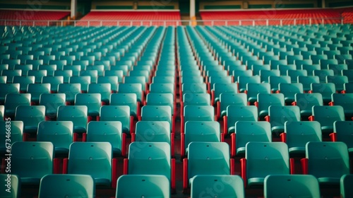 Empty football stadium chairs during the pandemic