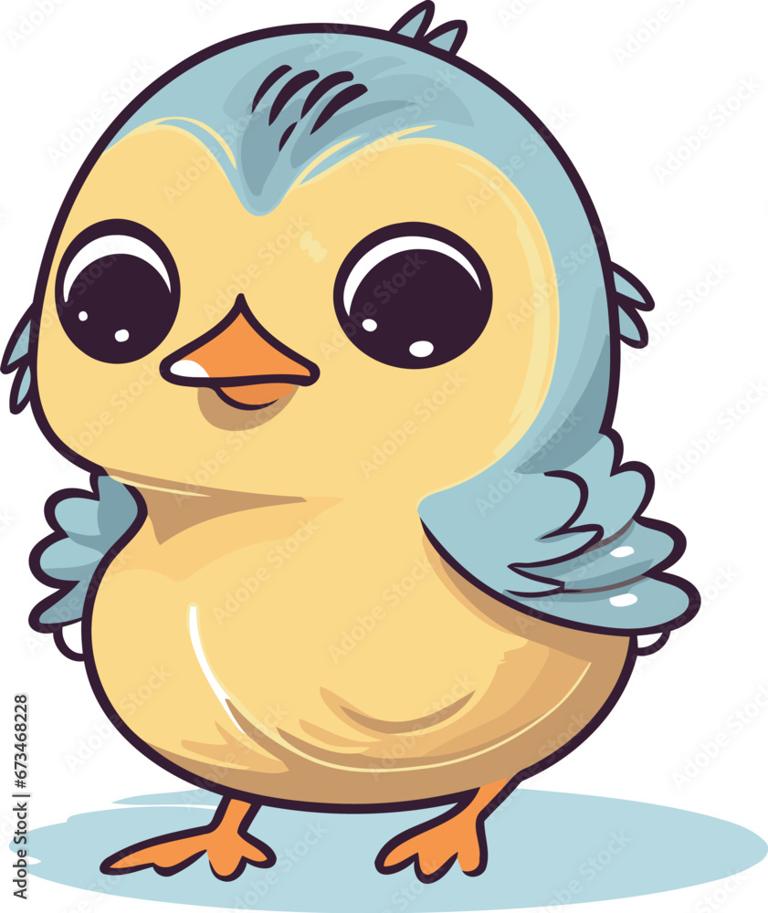Cute little blue bird isolated on white background. Vector illustration. Cute little blue bird isolated on white background. Vector illustration.