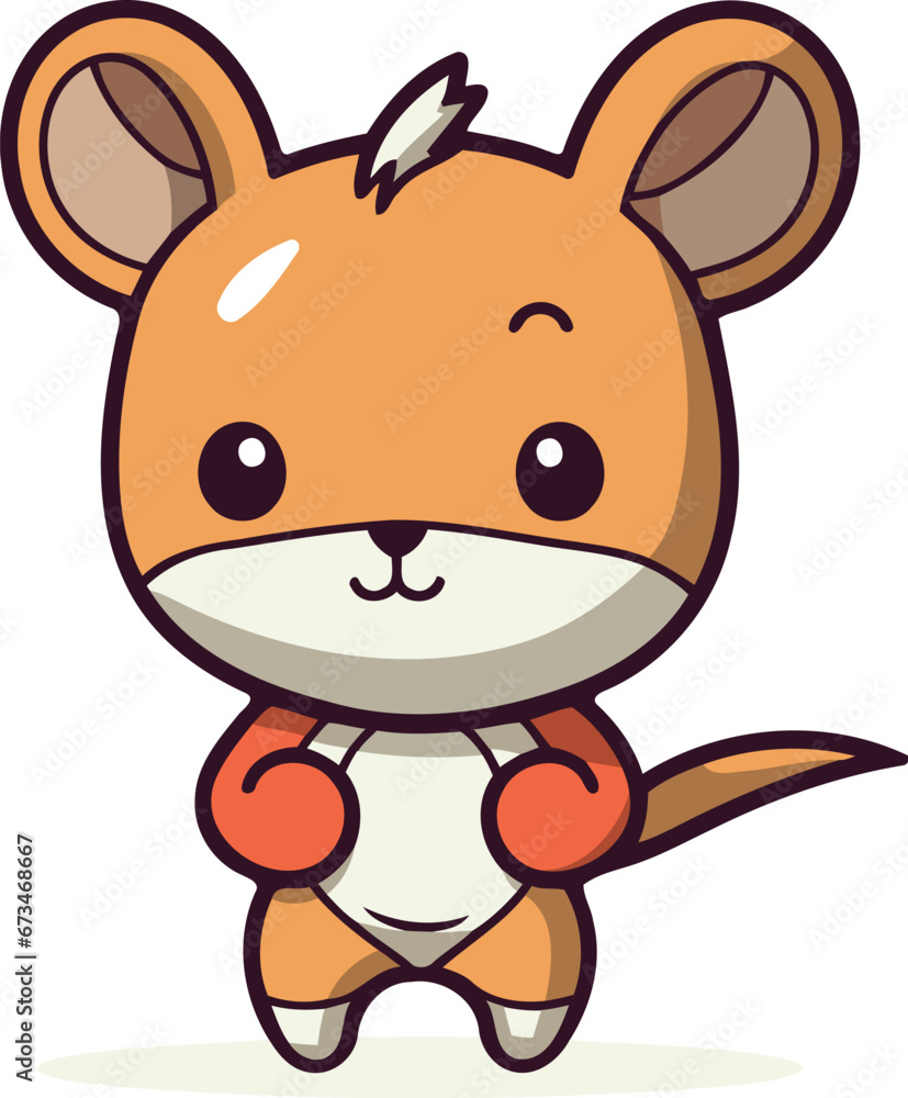 Fototapeta premium Cute cartoon hamster. Vector illustration isolated on white background.