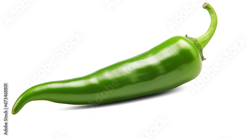 Green chili isolated on a transparent background. Generative AI