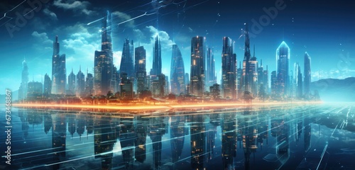 metropolis, large city surrounded by sea or ocean