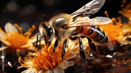bee on orange flower © Ross