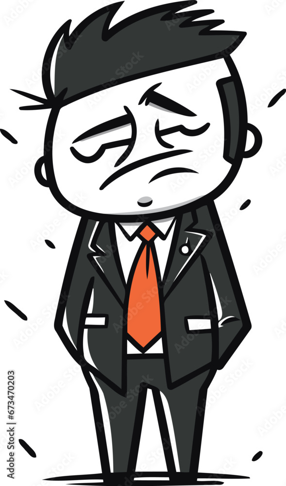 Upset Businessman Cartoon Vector Illustration Upset Businessman Cartoon Vector Illustration