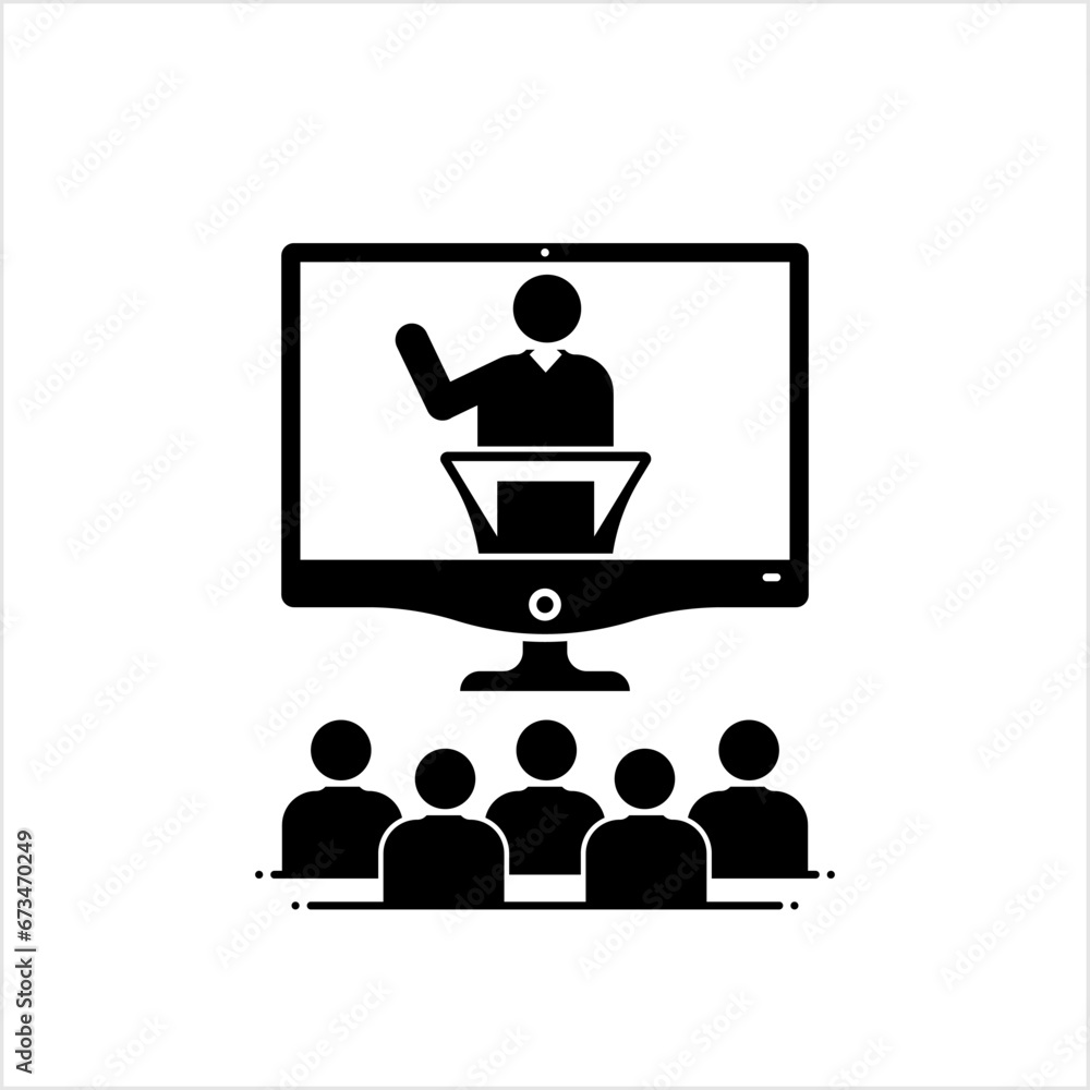 Lecture Icon, Audio Video Presentation On Particular Subject, Topic Lecture Icon, Audio Video Presentation On Particular Subject, Topic