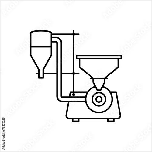 Spice Grinder Machine Icon, Dry, Wet Spice, Coffee, Grain Grinding Machine