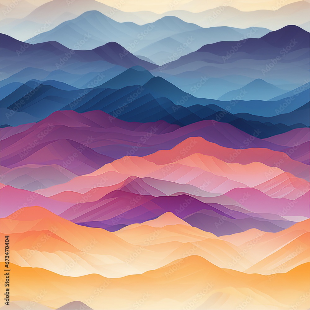 Mountain Sunrise Ombre Bliss Pattern