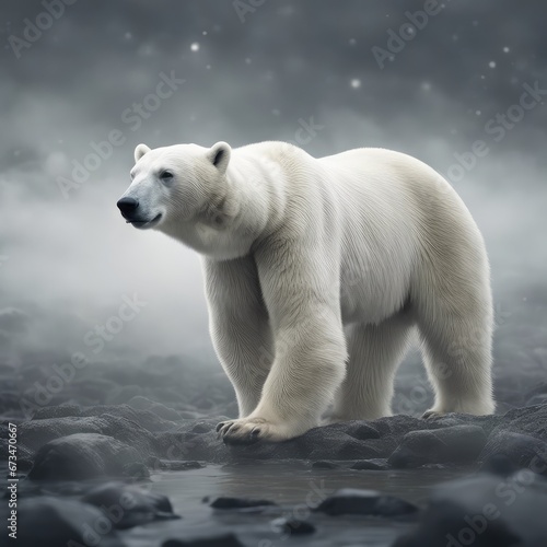 Polar bear  realistic  snow 