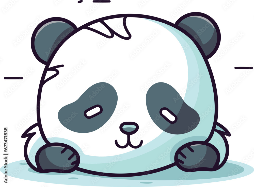 Cute panda vector illustration. Cute cartoon panda character.