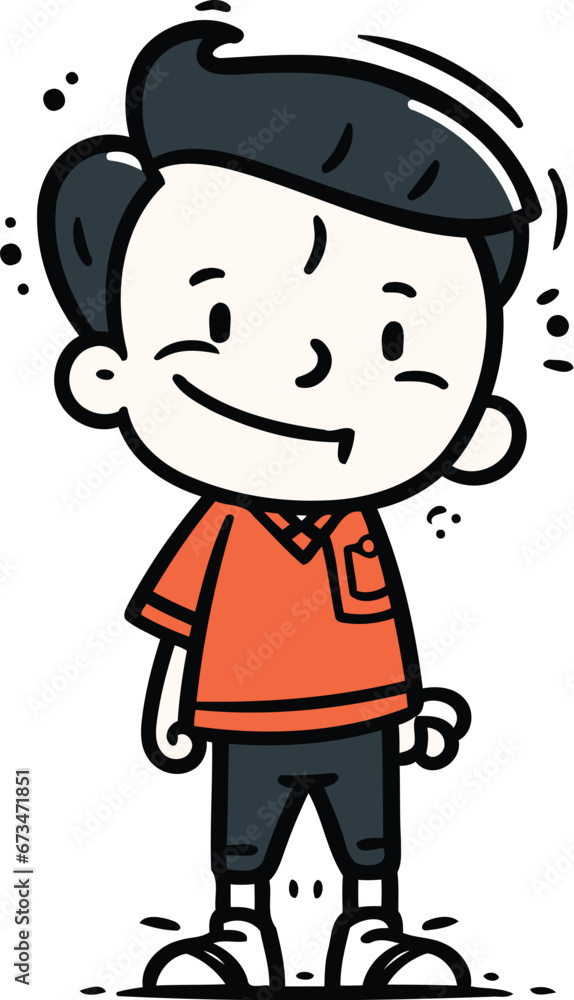 Cartoon happy boy in casual clothes. Vector clip art illustration. Cartoon happy boy in casual clothes. Vector clip art illustration.