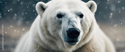 Polar bear, realistic, snow, photo