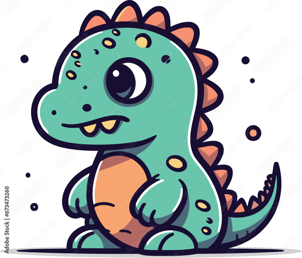 Cute cartoon dinosaur. Vector illustration isolated on a white background. Cute cartoon dinosaur. Vector illustration isolated on a white background.