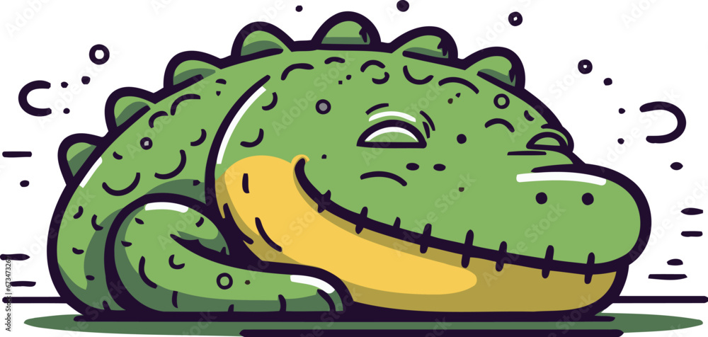 Naklejka premium Crocodile vector illustration. Cute cartoon crocodile.