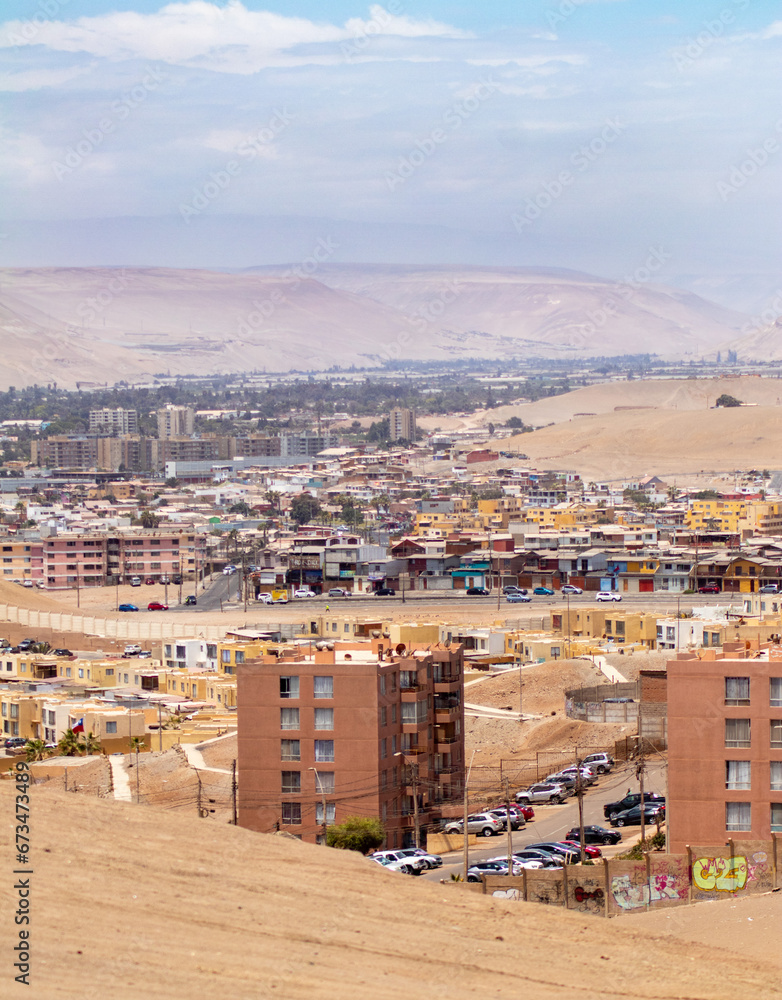 view of the Arica city and Azapa valley