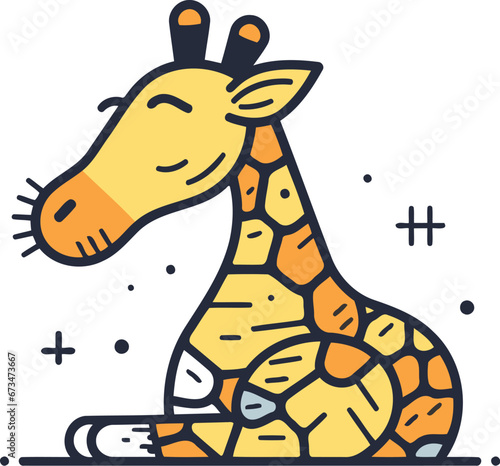Giraffe icon. Flat illustration of giraffe icon for web design