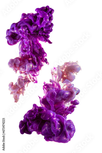 vivid bright violet ink clouds under wate