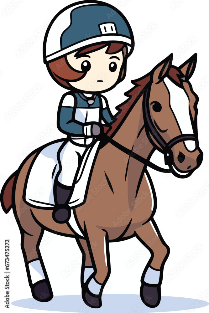 Horse riding and jockey. Vector illustration in cartoon style. Horse riding and jockey. Vector illustration in cartoon style.