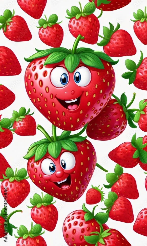 Cartoon Strawberry Character Cartoon Strawberry Character