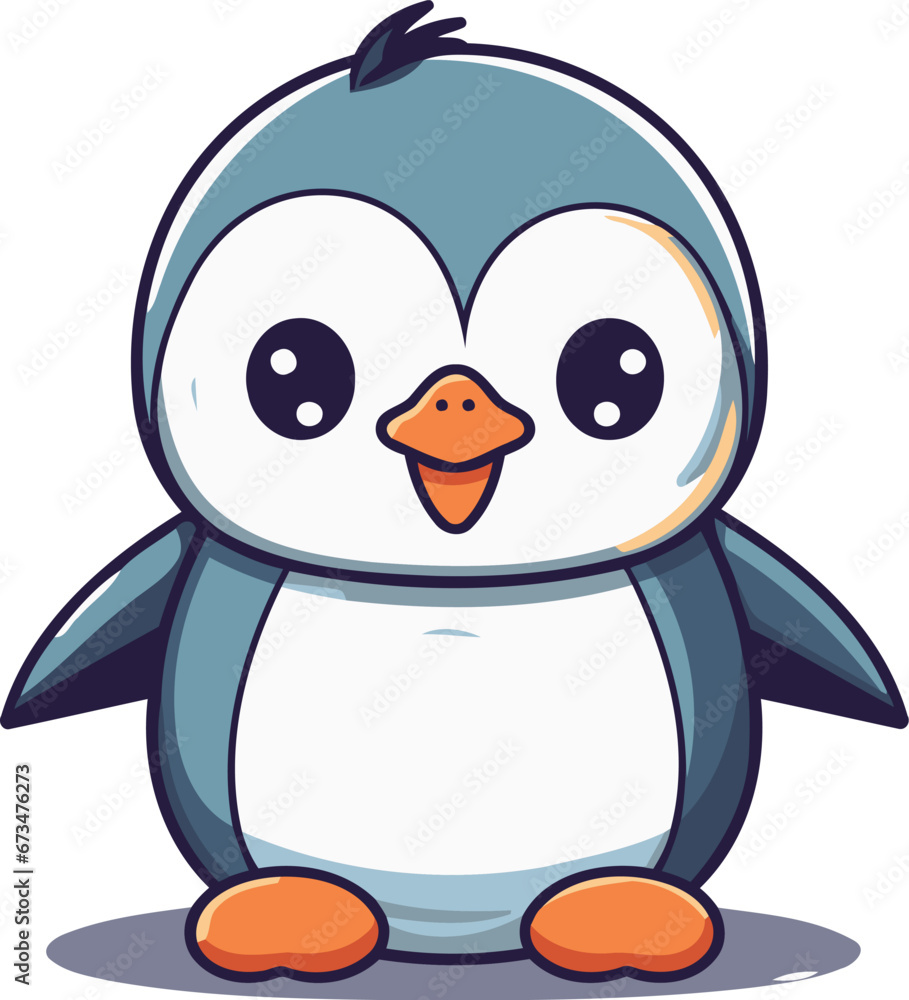 Fototapeta premium Penguin character cartoon isolated on a white background vector illustration.