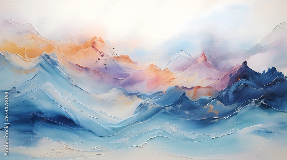 Majestic Colorful Mountains Unveiled, abstract landscape art, generative ai