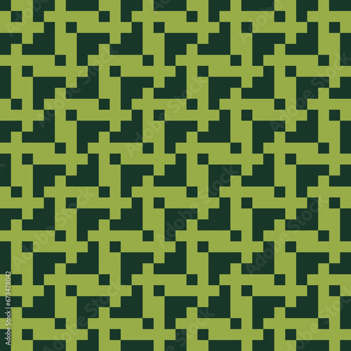 Seamless pattern with geometric motifs in 2 colors