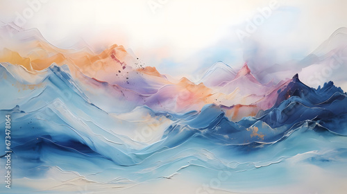 Majestic Colorful Mountains Unveiled, abstract landscape art, generative ai