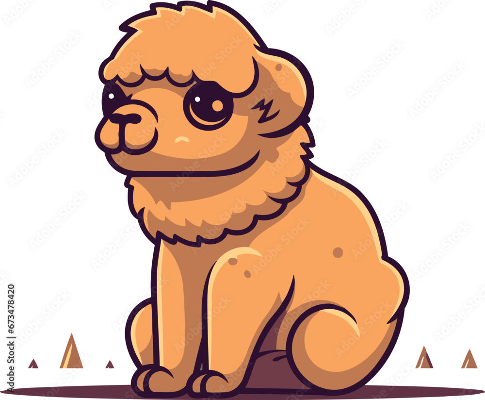 Fototapeta premium Cute cartoon chow chow dog. Vector illustration.