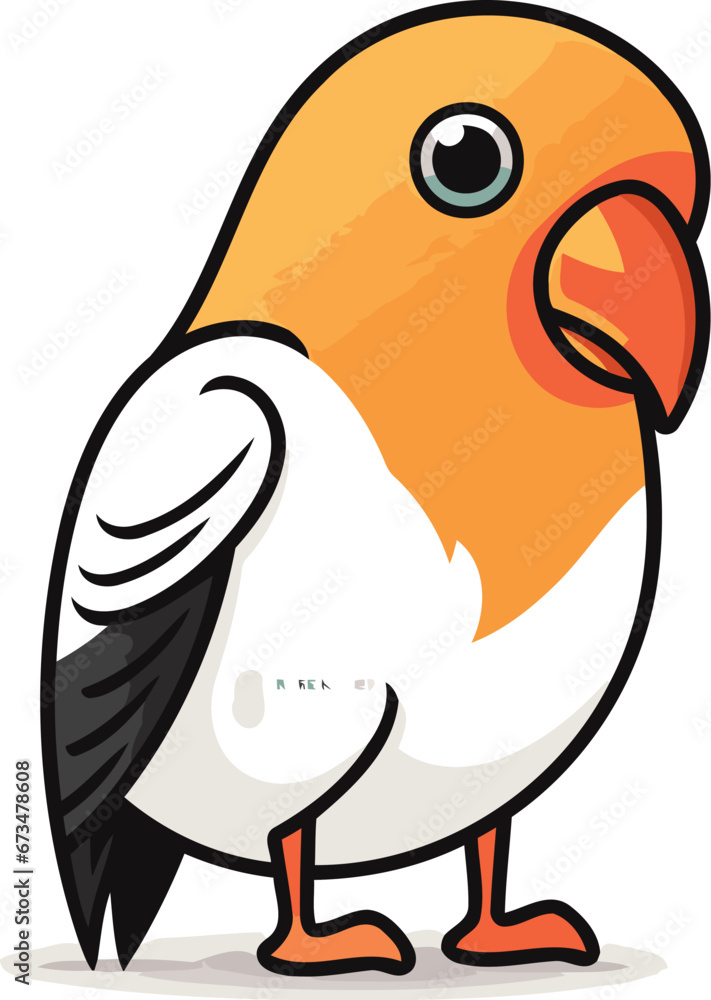 Cute cartoon parrot isolated on white background. Vector illustration. Cute cartoon parrot isolated on white background. Vector illustration.