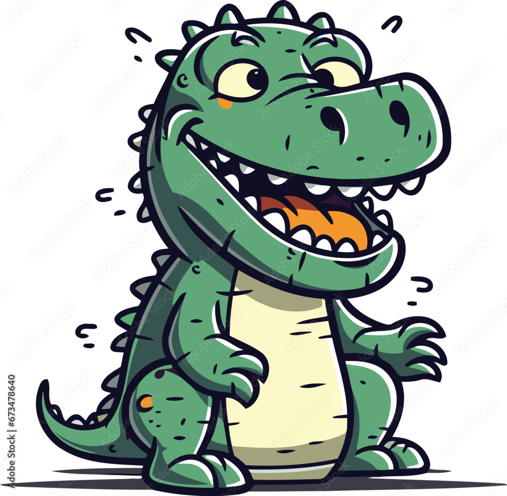 Fototapeta premium Cartoon crocodile. Vector illustration of a funny crocodile.