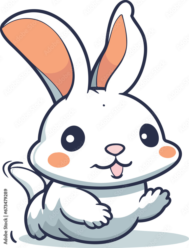 Rabbit character cartoon design. Cute rabbit mascot vector illustration. Rabbit character cartoon design. Cute rabbit mascot vector illustration.