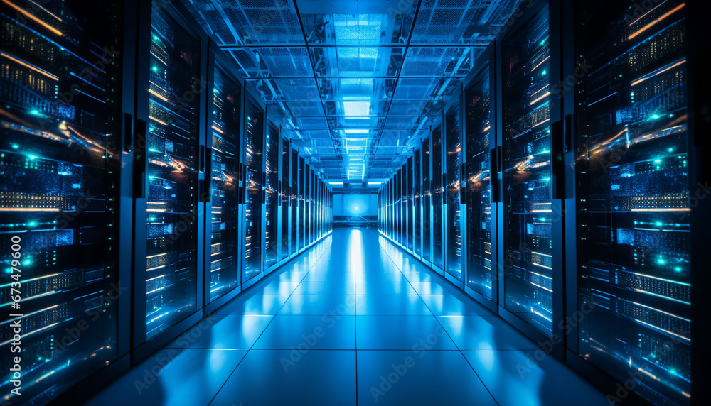 server rack in a data center