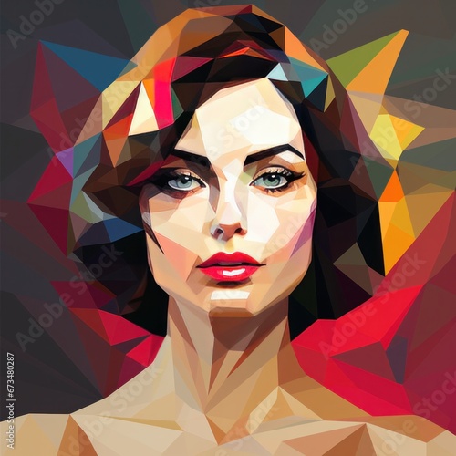 Low polygonal illustration pop art women  © Hokmiran