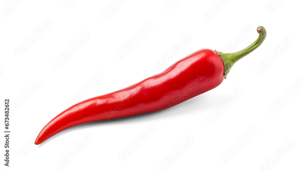 Red chili isolated on a transparent background. Generative AI Red chili isolated on a transparent background. Generative AI