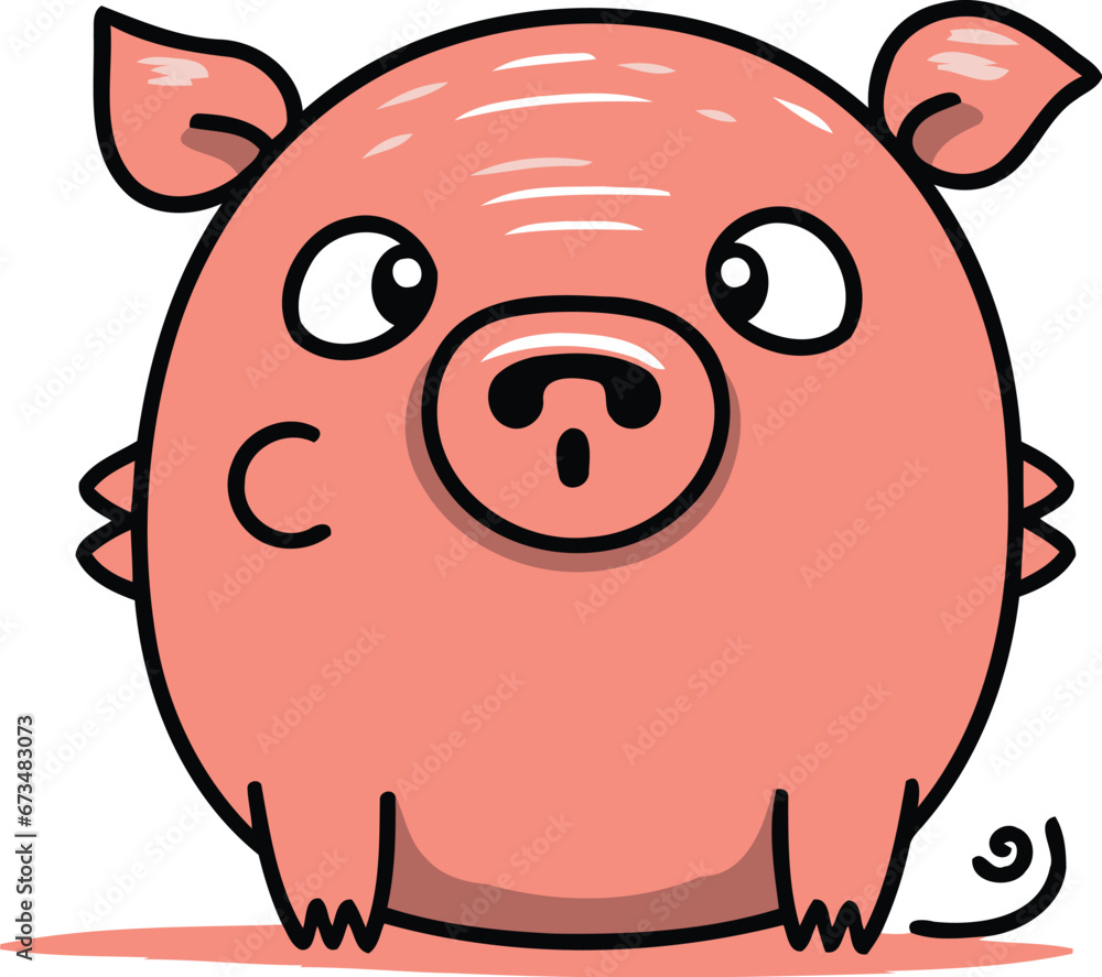 Cute cartoon pig. Vector illustration isolated on a white background. Cute cartoon pig. Vector illustration isolated on a white background.