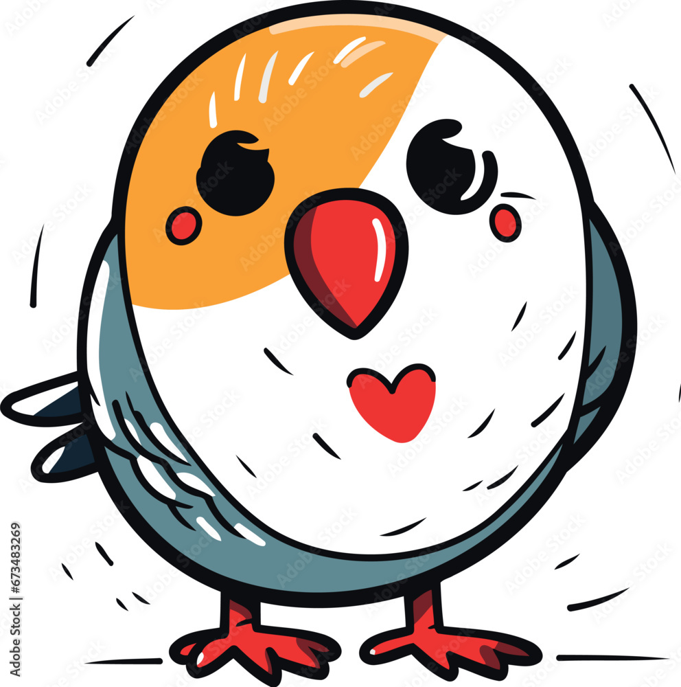 Cute cartoon bird. Vector illustration isolated on a white background. Cute cartoon bird. Vector illustration isolated on a white background.
