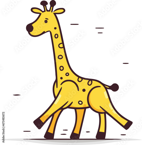 Cartoon giraffe. Vector illustration of a cute giraffe.