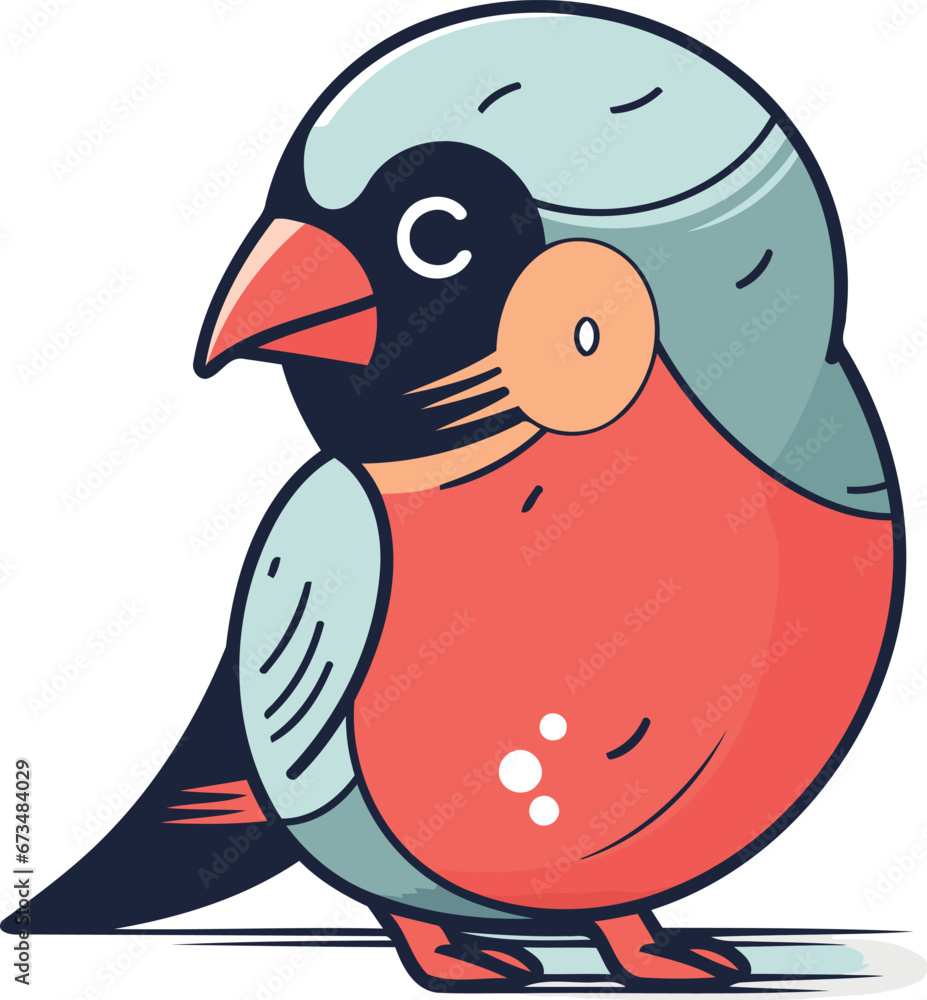 Bullfinch vector illustration. Cute cartoon bullfinch. Bullfinch vector illustration. Cute cartoon bullfinch.