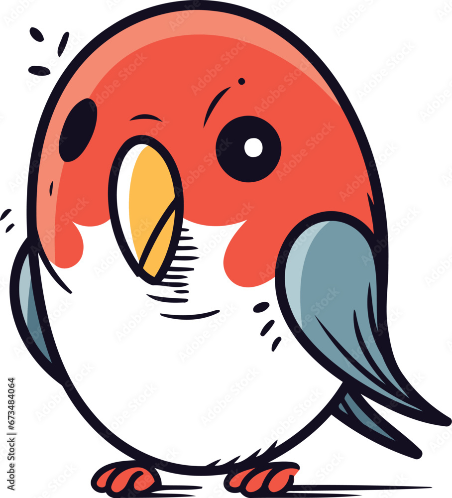 Vector illustration of a cute little bird. Isolated on white background. Vector illustration of a cute little bird. Isolated on white background.
