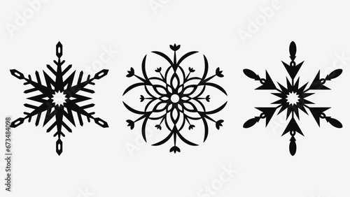 Snowflakes set. Vector design for New Year or Christmas