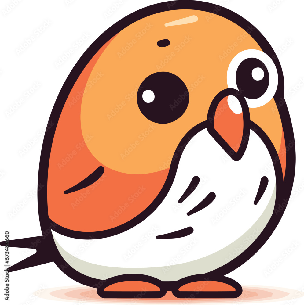 Cute little cartoon bird. Vector illustration isolated on white background. Cute little cartoon bird. Vector illustration isolated on white background.