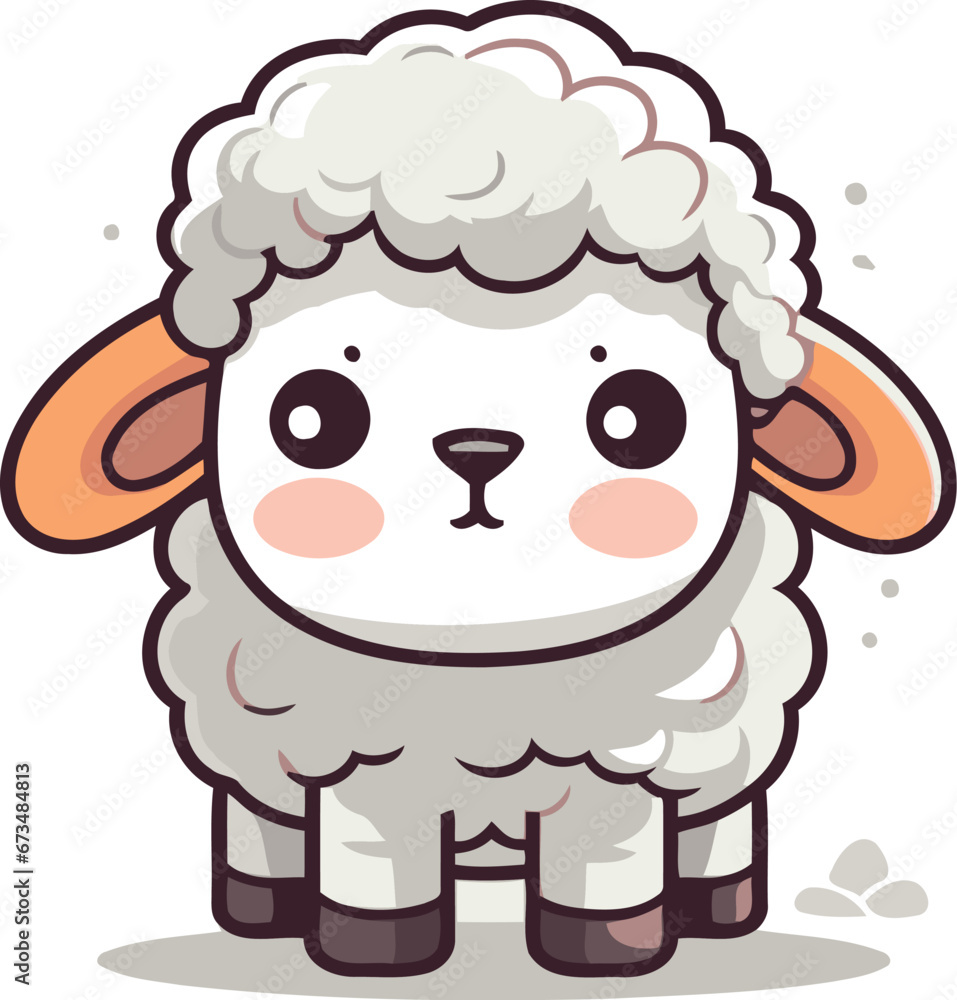 Cute sheep character design. Vector illustration isolated on white background. Cute sheep character design. Vector illustration isolated on white background.
