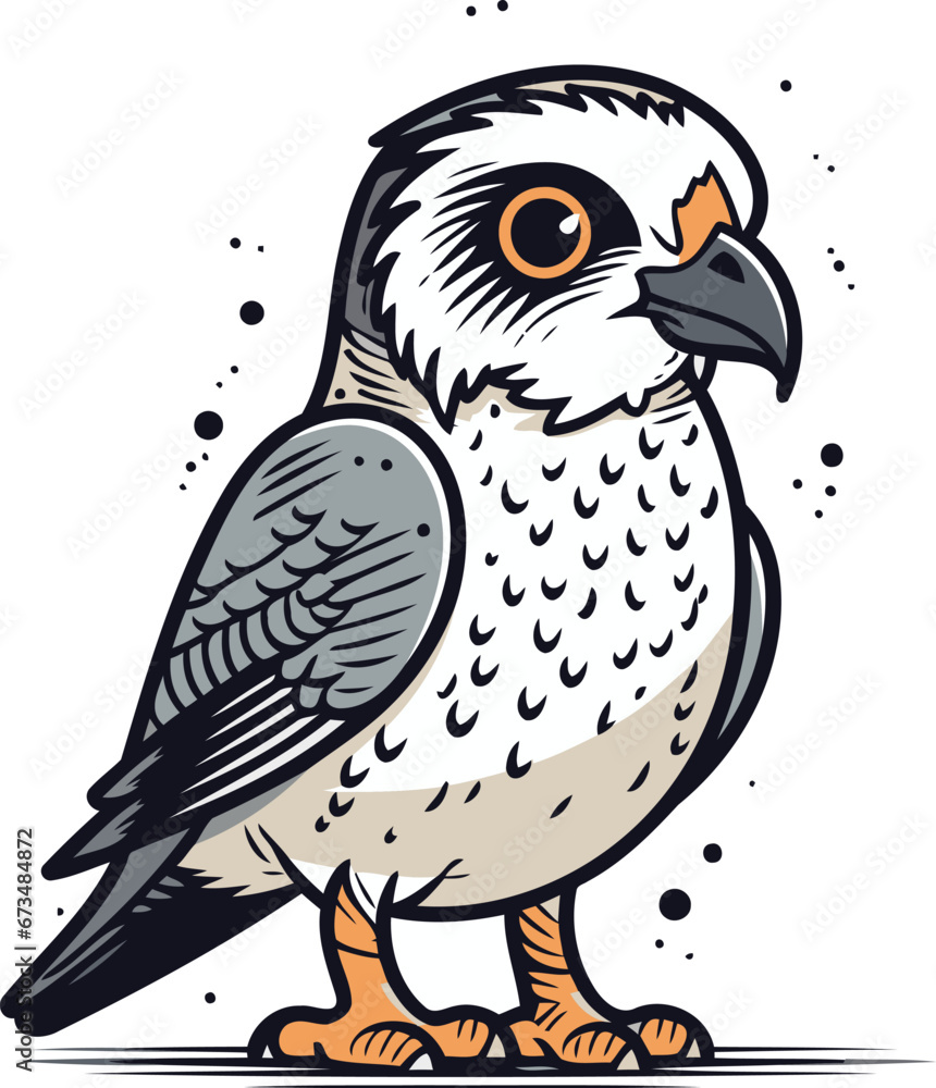 Cute owl on white background. Vector illustration in cartoon style. Cute owl on white background. Vector illustration in cartoon style.